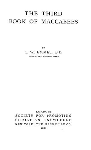 Cover of 3 Maccabees