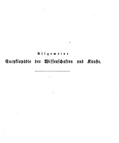 Cover of Allgemeine Encyclopädie der Wissenschaften und Künste