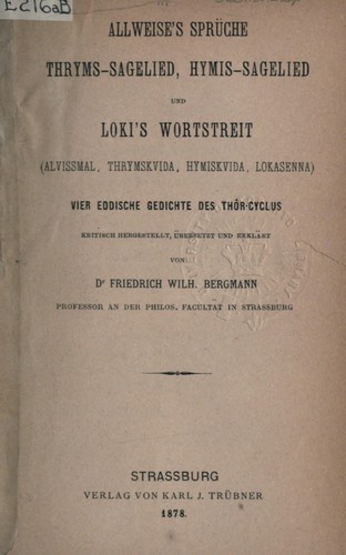 Cover of Alvíssmál