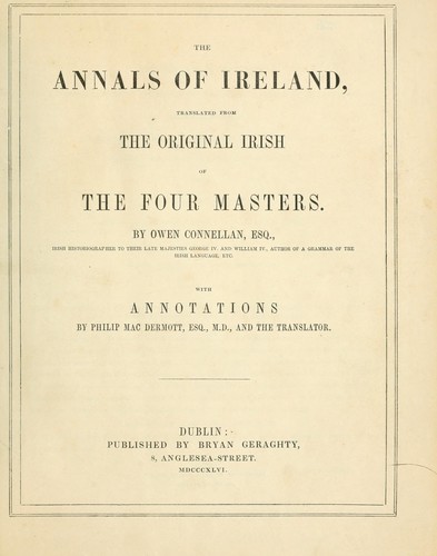 Cover of Annals of the Four Masters