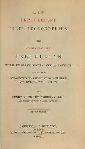 Cover of Apologeticus
