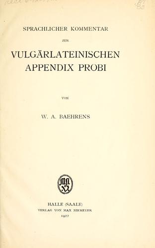 Cover of Appendix Probi