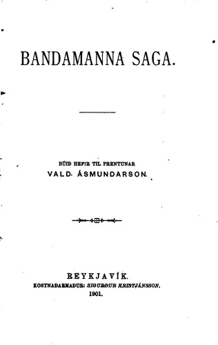 Cover of Bandamanna saga