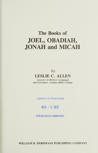 Cover of Book of Obadiah