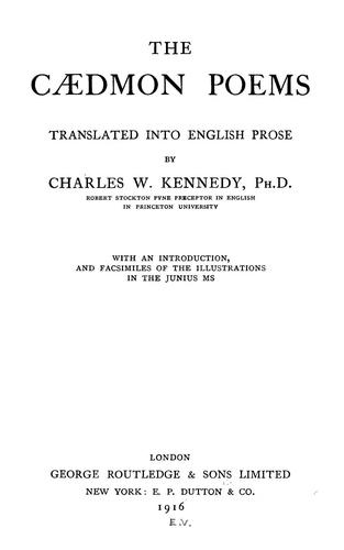Cover of Cædmon's Hymn