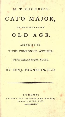 Cover of Cato Maior de Senectute
