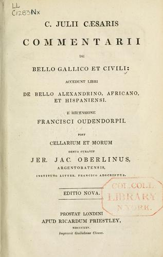 Cover of Commentarii de Bello Civili