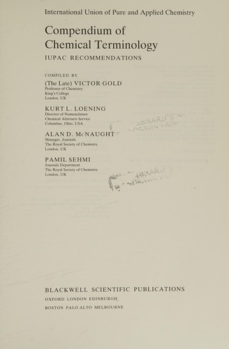Cover of Compendium of Chemical Terminology
