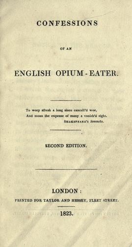 Cover of Confessions of an English Opium-Eater
