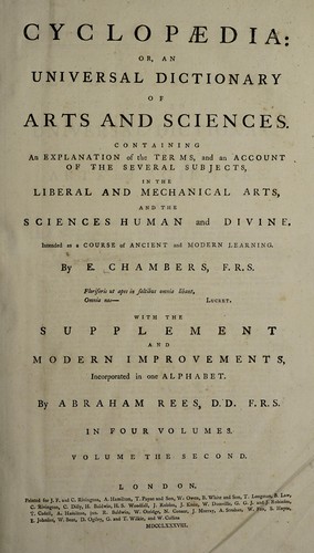 Cover of Cyclopaedia, or an Universal Dictionary of Arts and Sciences