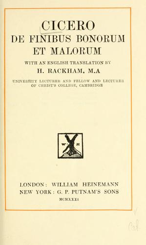 Cover of De finibus bonorum