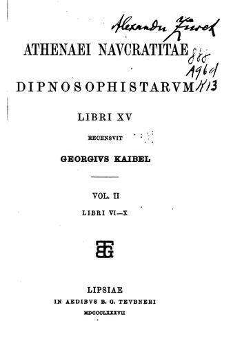 Cover of Deipnosophistae