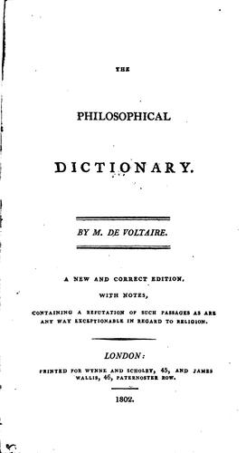 Cover of Dictionnaire philosophique
