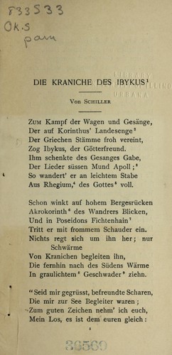 Cover of Die Kraniche des Ibykus