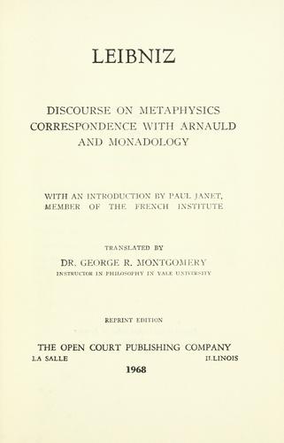 Cover of Discourse on Metaphysics