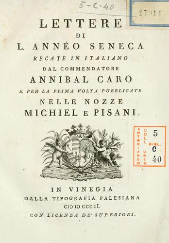 Cover of Epistulae morales ad Lucilium