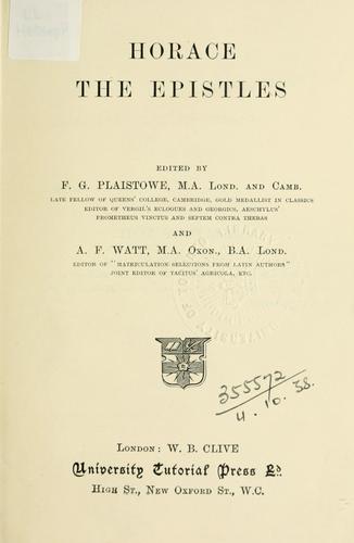 Cover of Epistulae
