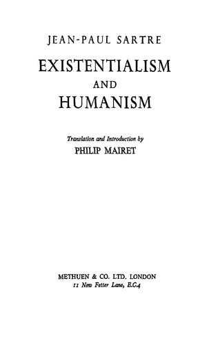 Cover of Existentialism and Humanism