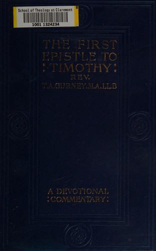 Cover of First Epistle to Timothy