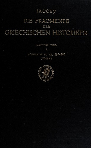 Cover of Fragmente der griechischen Historiker