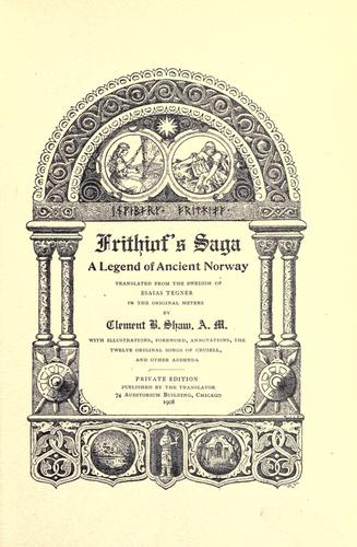Cover of Frithiof's Saga