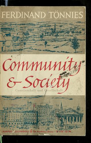 Cover of Gemeinschaft and Gesellschaft