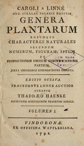 Cover of Genera Plantarum
