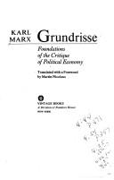 Cover of Grundrisse