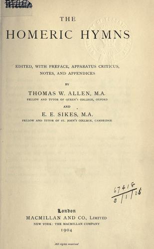 Cover of Homeric Hymns