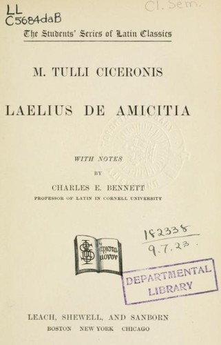 Cover of Laelius de Amicitia