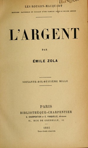 Cover of L'Argent