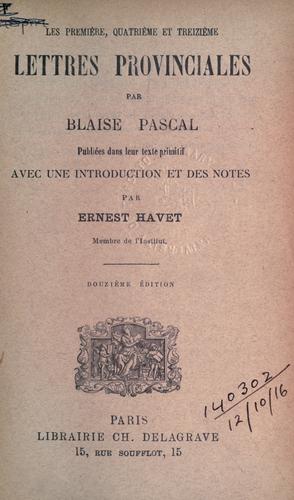 Cover of Lettres provinciales