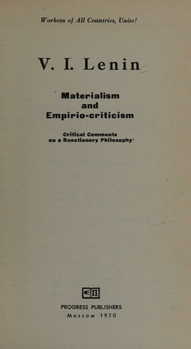 Cover of Materialism and Empirio-criticism