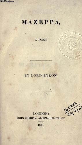 Cover of Mazeppa