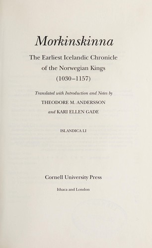 Cover of Morkinskinna
