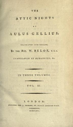 Cover of Noctes Atticae