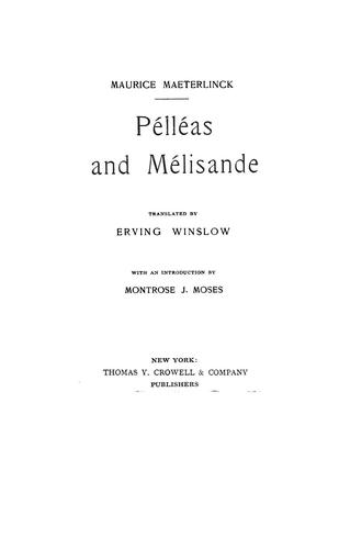 Cover of Pelléas and Mélisande