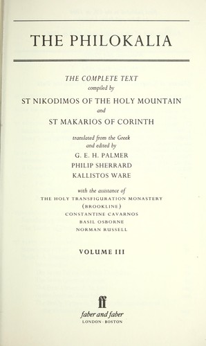Cover of Philokalia