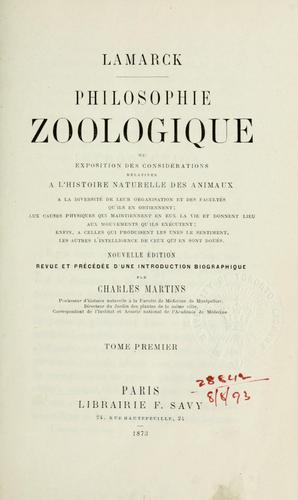Cover of Philosophie Zoologique