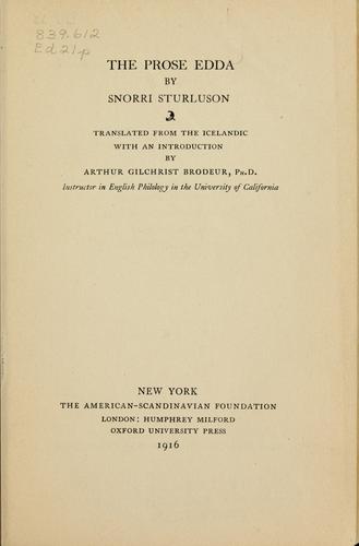 Cover of Prose Edda