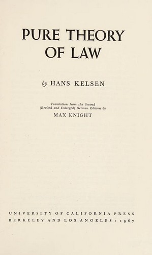 Cover of Pure Theory of Law