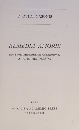 Cover of Remedia amoris