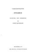 Cover of Stichus