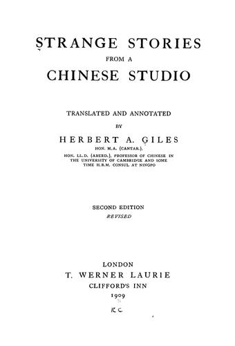 Cover of Strange Stories from a Chinese Studio