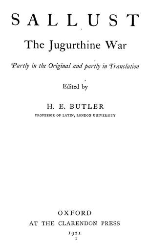Cover of The Jugurthine War