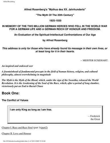 Cover of The Myth of the Twentieth Century