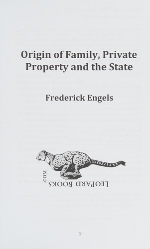 Cover of The origin of the family, private property and the state