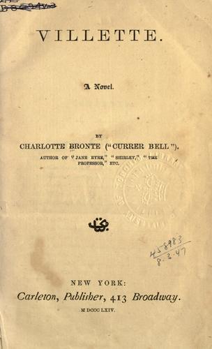 Cover of Villette