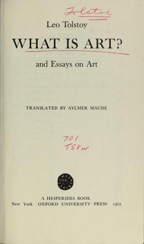 Cover of What Is Art?